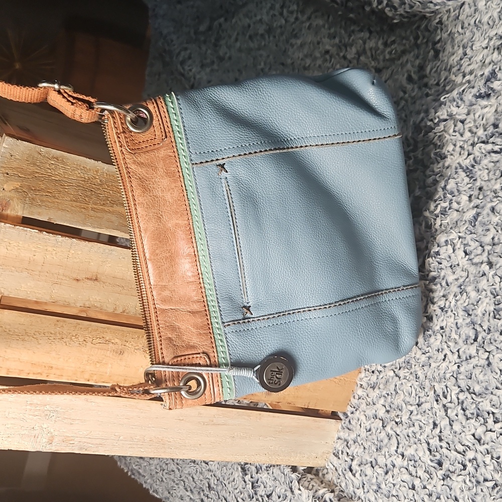 The Sak, Stylish Blue and Brown Women's Crossbody Bag - Picture 8 of 16